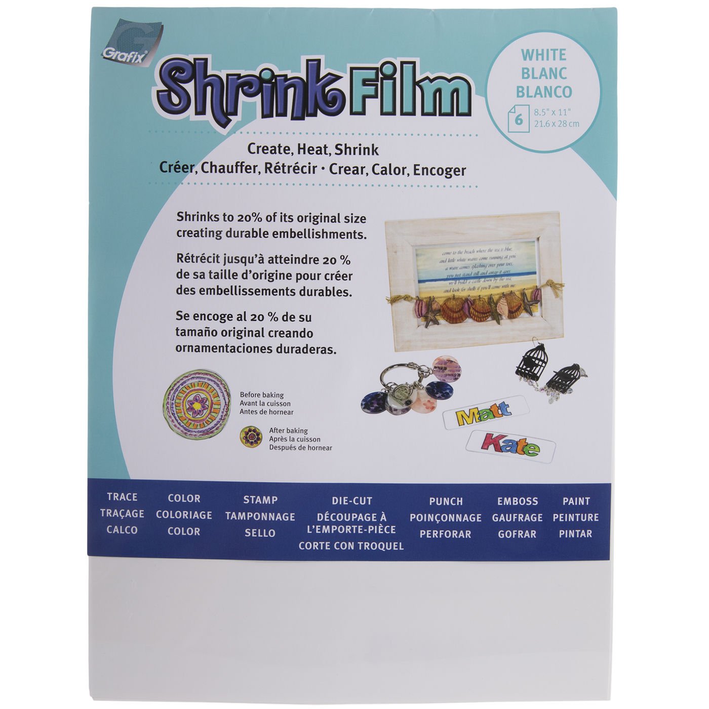 Shrink Film Takı Tasarım Kağıtları White (Beyaz)