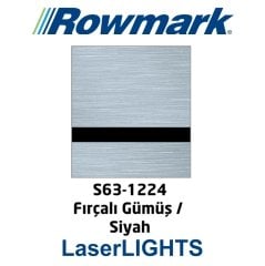 LaserLights 0.2 Fırçalı Gümüş (Brushed Silver) / Siyah Lazer Kazıma Plakası - Rowmark S63-1224