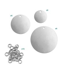 Çoklu Madalyon Kolye Levhası (zincir dahil değildir) - 4'lü set