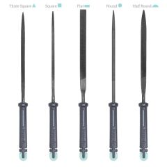 Törpü Bloğu ile Karbon Çelik İğne Törpü Seti – 5'li